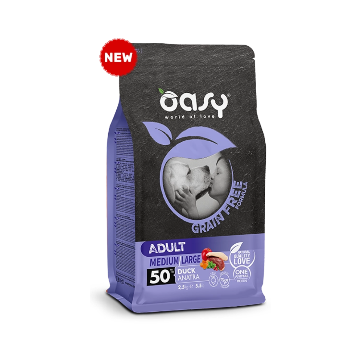 Oasy Grain Free Adult Medium/Large Kačka